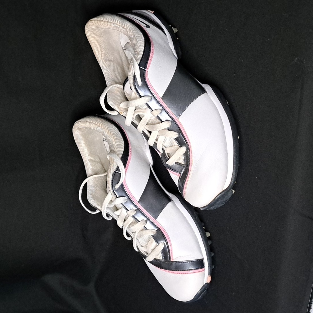 Nike Women's White, Black, and Pink Golf Shoes